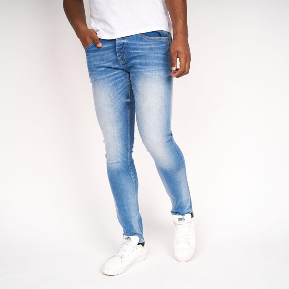 Crosshatch Mens Barbeck Slim Jeans / Light Wash